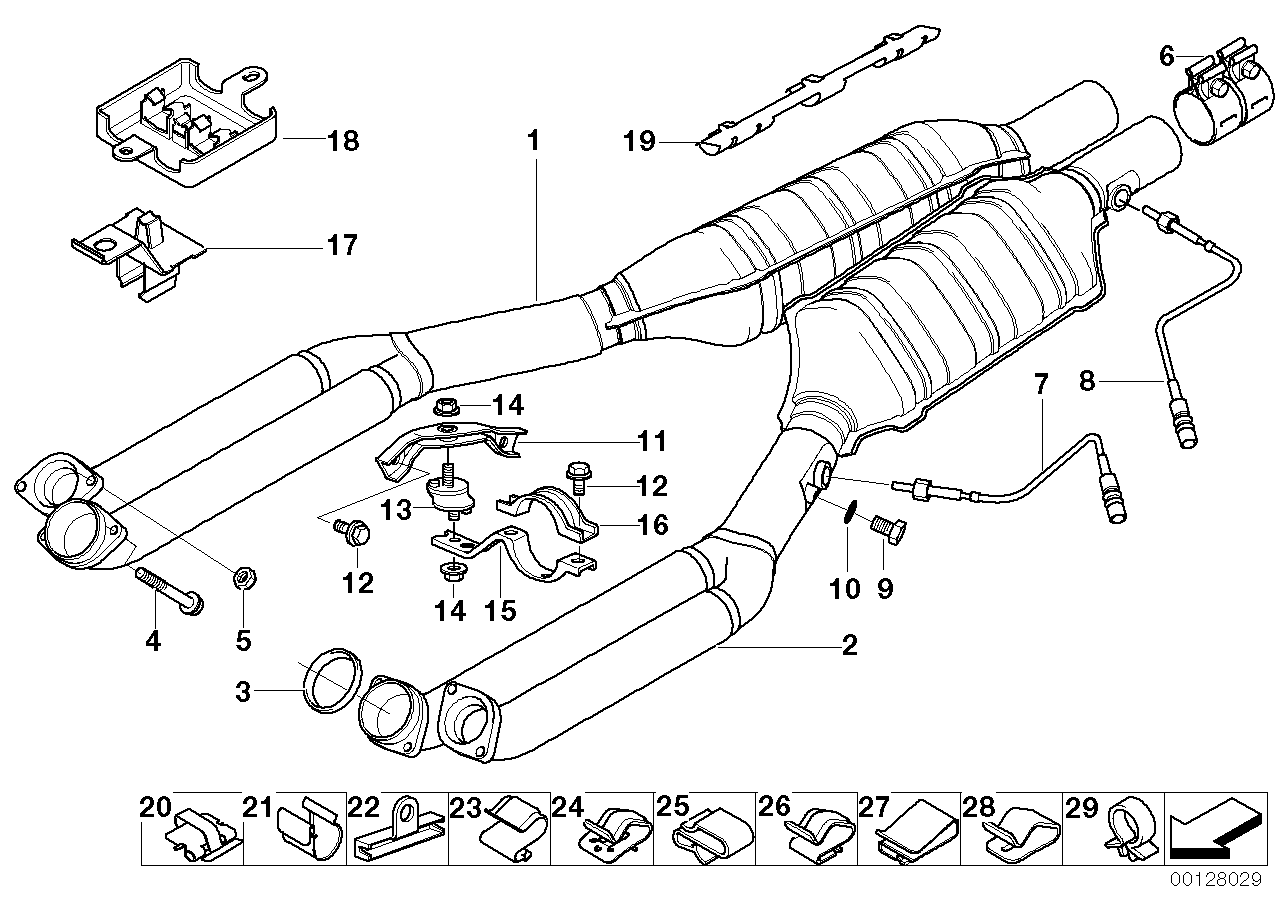 Genuine BMW 18301742684 E31 Rp-Exhaust Pipe Catalytic Conv. Cyl. 1-6 ZYL.1-6 (Inc. 850Ci) | ML Performance UK UK Car Parts