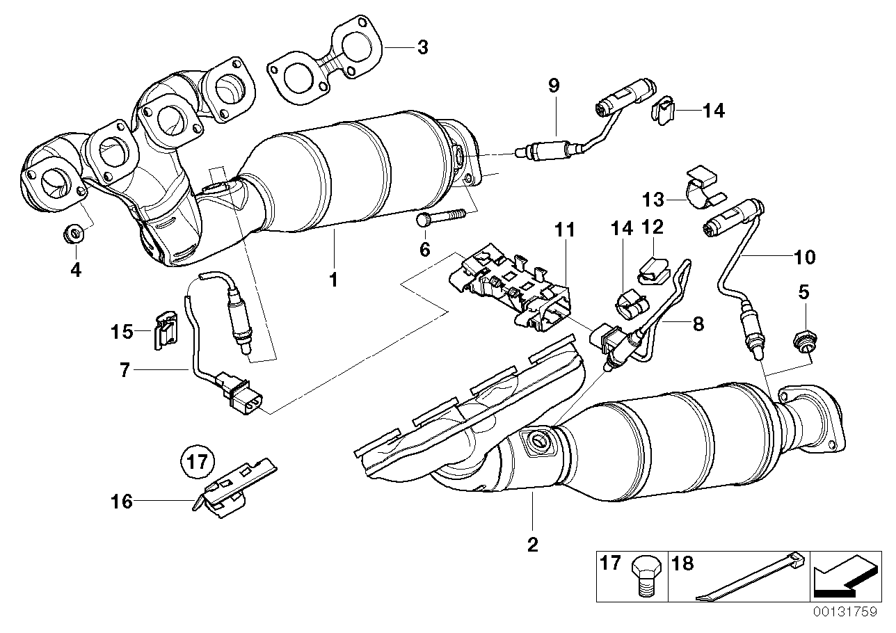 Genuine BMW 11787512983 E63 E61 E64 Lambda Probe, Grey L= 550mm (Inc. 545i & 645Ci) | ML Performance UK UK Car Parts