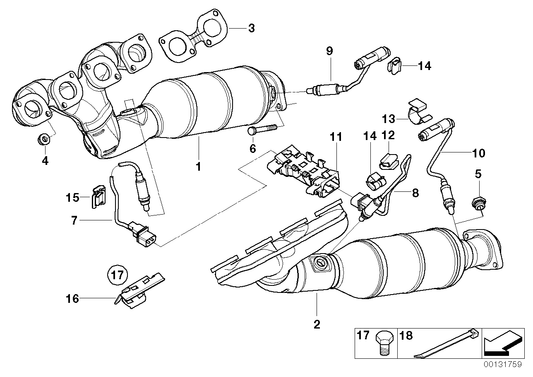 Genuine BMW 11787512983 E63 E61 E64 Lambda Probe, Grey L= 550mm (Inc. 545i & 645Ci) | ML Performance UK UK Car Parts