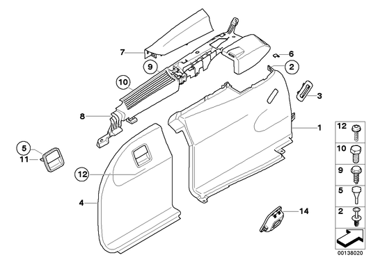 Genuine BMW 51477131327 E61 Cover Seat-Back Clip, Left GRAU (Inc. 520d, 550i & 525i) | ML Performance UK UK Car Parts