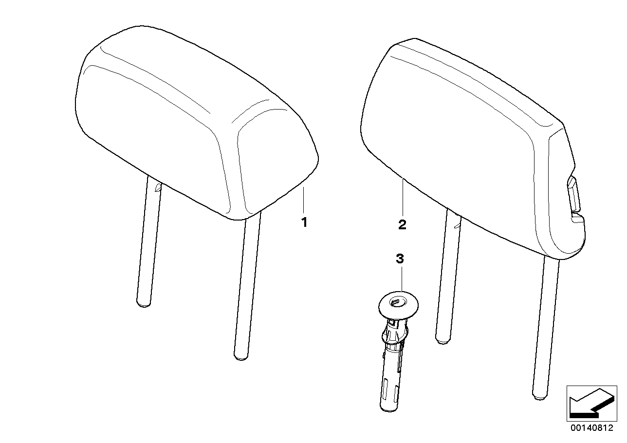 Genuine BMW 52207246491 E90 E91 Headrest Leather BEIGE (Inc. 325i, 318d & 323i) | ML Performance UK UK Car Parts