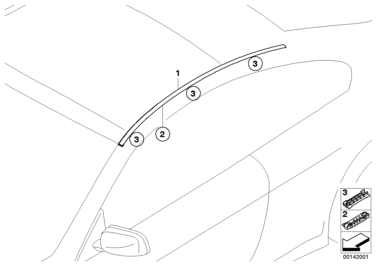 Genuine BMW 51137145190 E63 Roof Molding Prime-Coated Right (Inc. 645Ci, 635d & M6) | ML Performance UK UK Car Parts