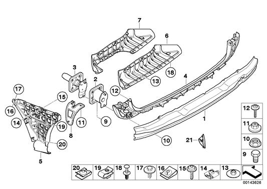 Genuine BMW 51127060796 E61 Mount, Bumper Rear Right (Inc. 535d, 520i & 550i) | ML Performance UK UK Car Parts