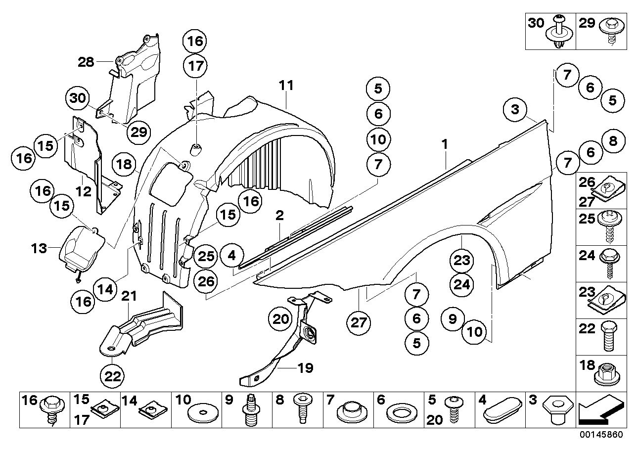 Genuine BMW 41357133795 E64 E63 Side Panel, Front Left (Inc. 630i, 645Ci & 635d)