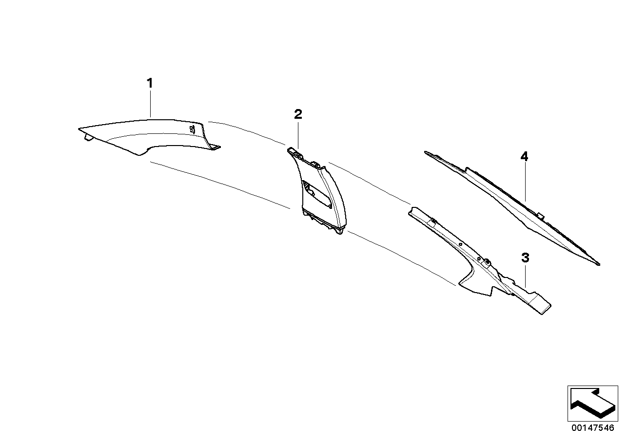 Genuine BMW 51437897635 E60 Trim Panel B-Column, Top Left ANTHRAZIT (Inc. 545i, 530xi & 528i) | ML Performance UK UK Car Parts