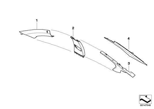 Genuine BMW 51438026928 E60 Trim Panel C-Column, Rear Right PLATIN (Inc. 530xd, 535d & 528i) | ML Performance UK UK Car Parts