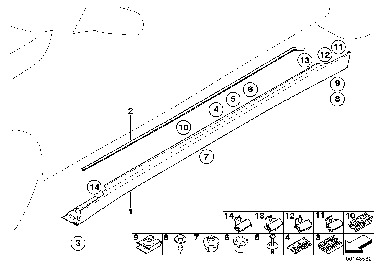 Genuine BMW 51717038274 E66 E67 Synthetic Strip 1872 mm (Inc. 745LiS, 760Li & 735Li) | ML Performance UK UK Car Parts