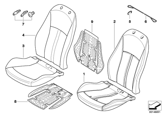Genuine BMW 52107121708 E85 E86 Cover Backrest Leather Right SCHWARZ (Inc. Z4 3.0si, Z4 3.0i & Z4 2.2i) | ML Performance UK UK Car Parts
