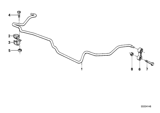 Genuine BMW 33531132197 E34 Stabilizer, Rear D=15mm (Inc. 524td, 525td & 520i) | ML Performance UK UK Car Parts