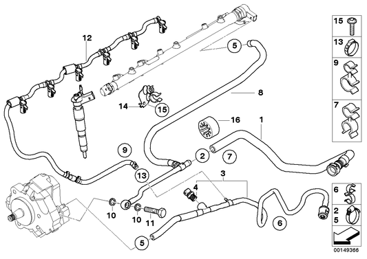 Genuine BMW 13537811577 E90 Fuel Feed Line (Inc. 335d)