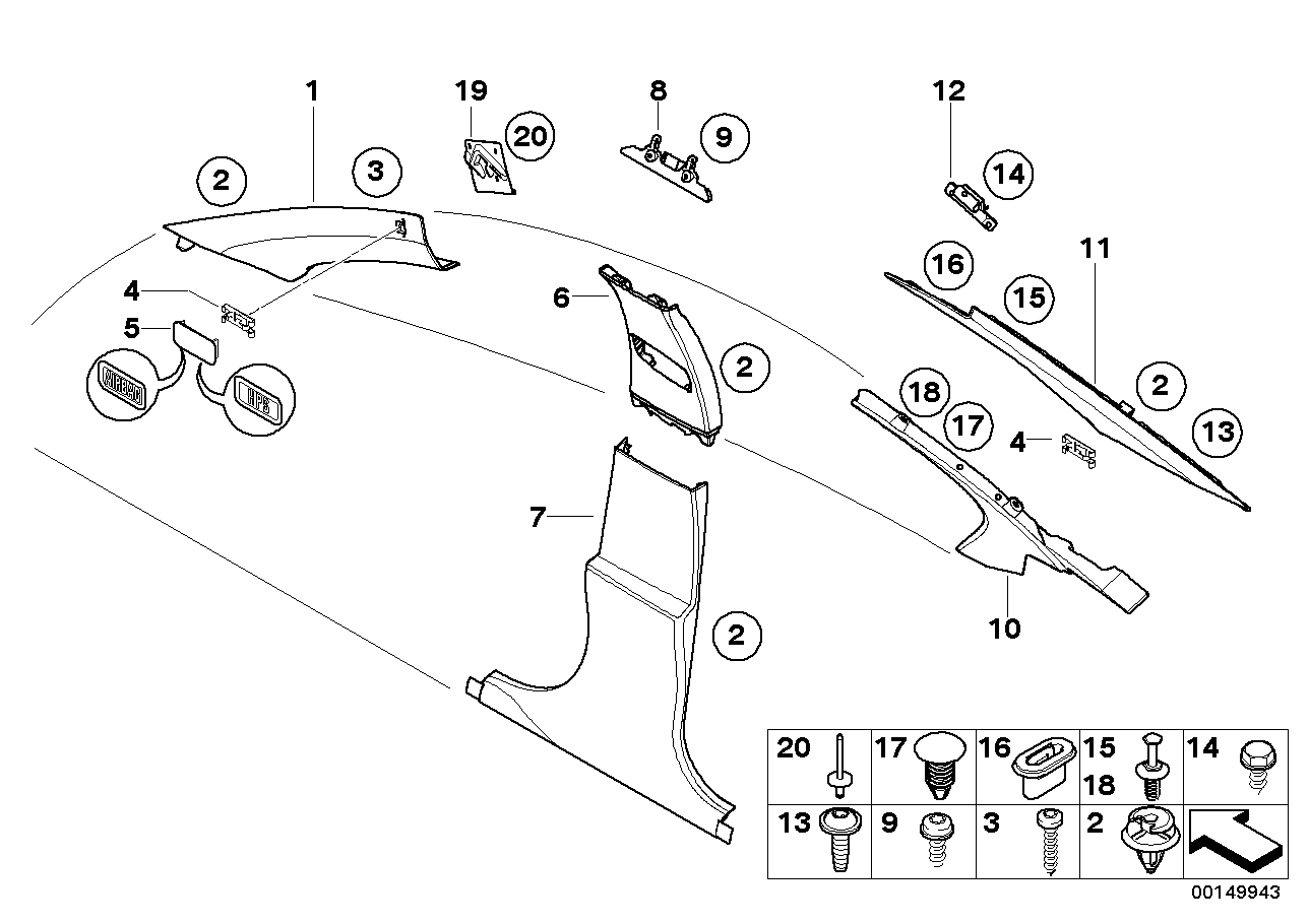 Genuine BMW 51437037878 E60 Bracket, Trim Panel, Rear Right (Inc. 520d, M5 & 523i) | ML Performance UK UK Car Parts