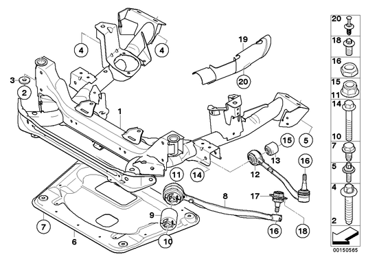 Genuine BMW 31103415150 E83 Front Axle Support (Inc. X3) | ML Performance UK UK Car Parts