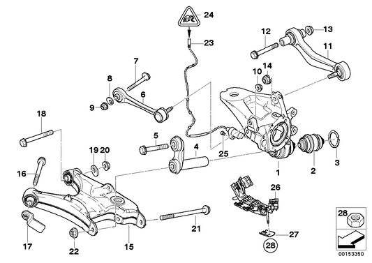 Genuine BMW 33321095239 E53 Wheel Carrier, Rear Left (Inc. X5) | ML Performance UK UK Car Parts