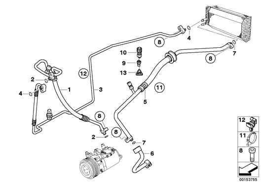 Genuine BMW 64538377073 E53 Suction Pipe Evaporator-Compressor (Inc. X5 3.0i) | ML Performance UK UK Car Parts