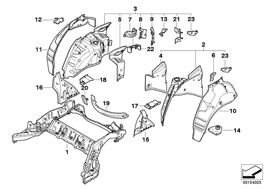 Genuine BMW 41117129501 E61 Support, Wheelhouse Left (Inc. 525i, 525xd & 530i) | ML Performance UK UK Car Parts