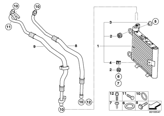 Genuine BMW 17223448666 E83 Engine Oil Cooler Pipe, Return (Inc. X3) | ML Performance UK UK Car Parts