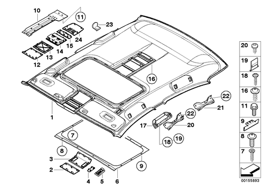Genuine BMW 51447149773 E66 E65 E67 Console Insert, Rear STEINGRAU (Inc. 730Ld, 760Li & 745LiS) | ML Performance UK UK Car Parts