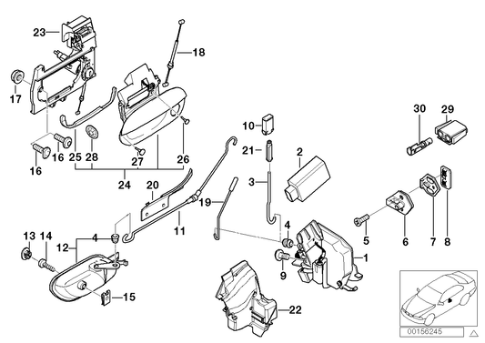 Genuine BMW 51218186349 E39 Front Left Door Handle Bowden Cable (Inc. 525tds, 520i & 528i) | ML Performance UK UK Car Parts