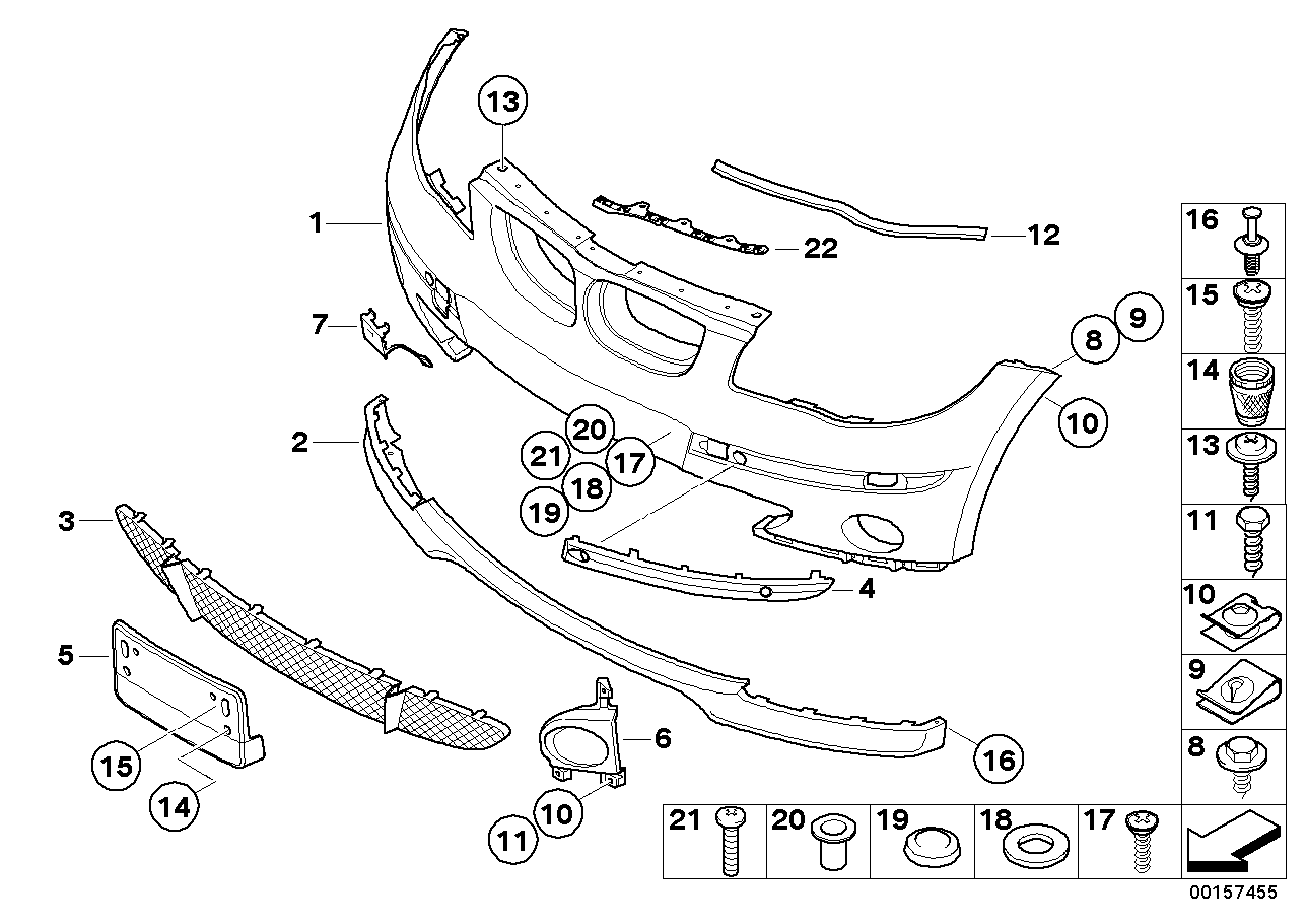 Genuine BMW 51117058458 E87 Protective Rubber Strip,Rght Frnt Bumper (Inc. 118i, 118d & 130i) | ML Performance UK UK Car Parts