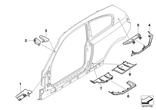 Genuine BMW 41147076726 E88 E87 Moulded Part F Wheel Housing Supp.,Right (Inc. 116d, 120d & 120i) | ML Performance UK UK Car Parts