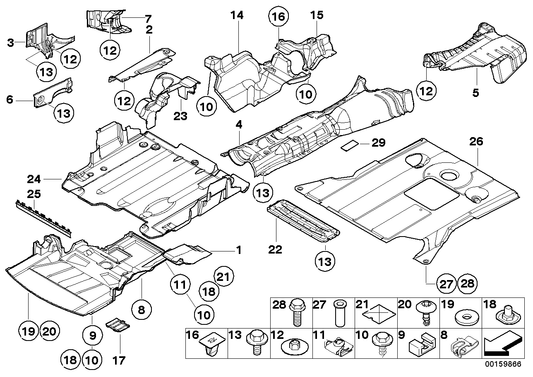 Genuine BMW 51718265927 E46 Engine Compartment Screening, Centre (Inc. 325xi, 330i & 330xi)