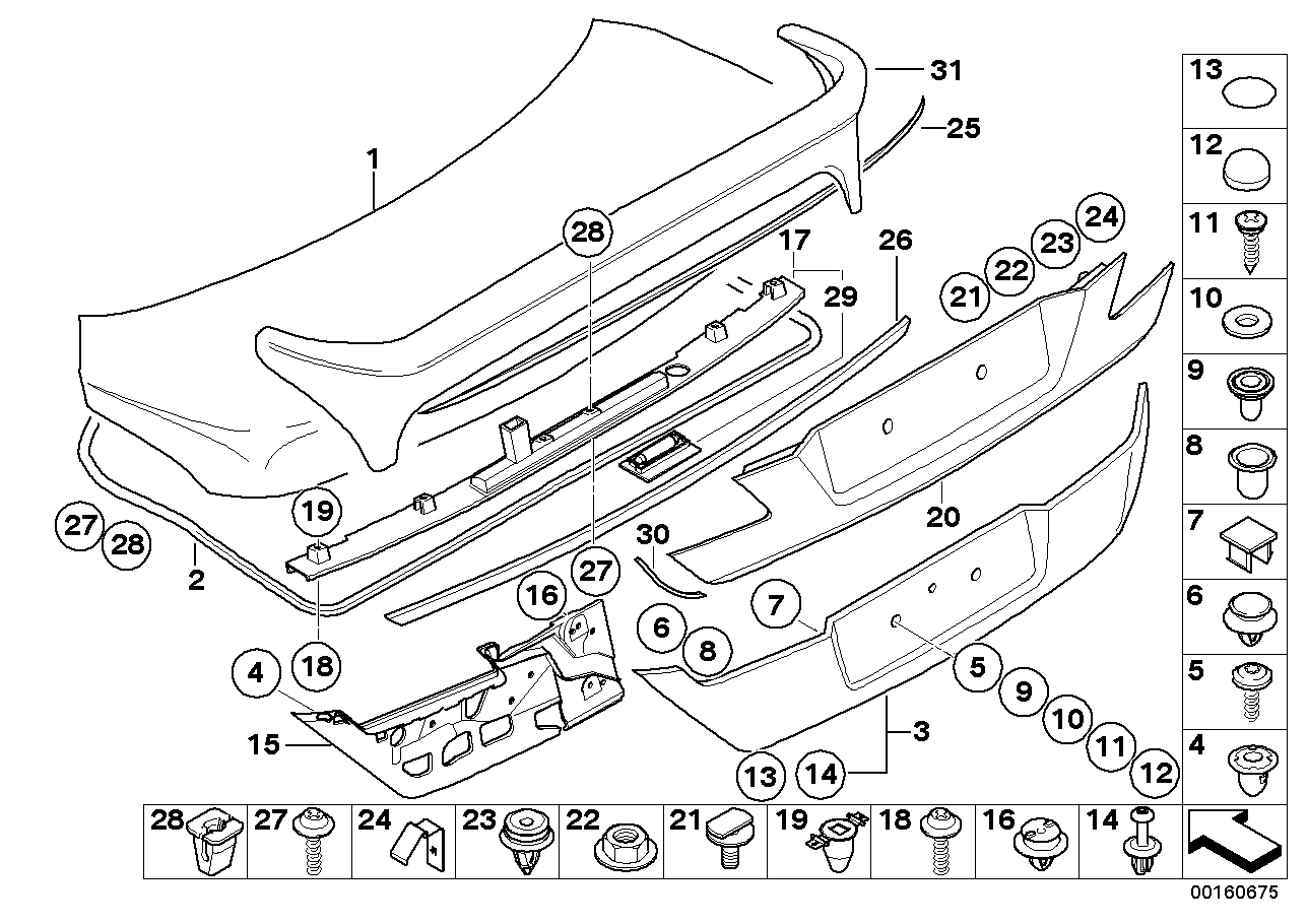 Genuine BMW 51137139745 E66 E65 E67 Trunk Lid Grip (Inc. 750i, 730i & 730Li) | ML Performance UK UK Car Parts