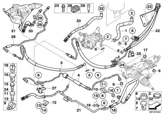 Genuine BMW 32416783589 E60 Expansion Hose Dynamic Drive 1St Part (Inc. 535i) | ML Performance UK UK Car Parts