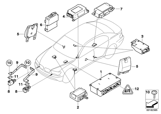Genuine BMW 65776970895 E66 E65 RR1 Sensor, B-Pillar Right (Inc. 760i, Drophead & 730i) | ML Performance UK UK Car Parts