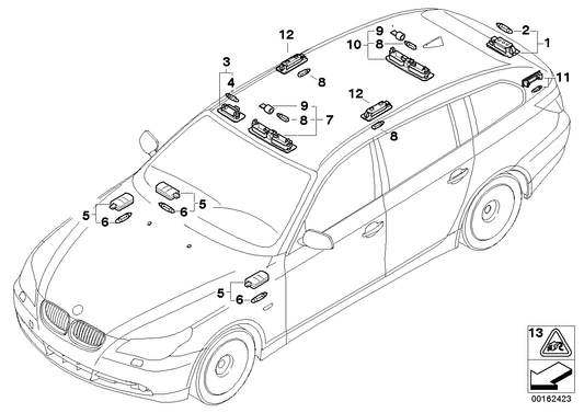 Genuine BMW 63316962057 E60 E61 Interior Reading Light, Rear (Inc. 520d, 530xi & 550i) | ML Performance UK UK Car Parts