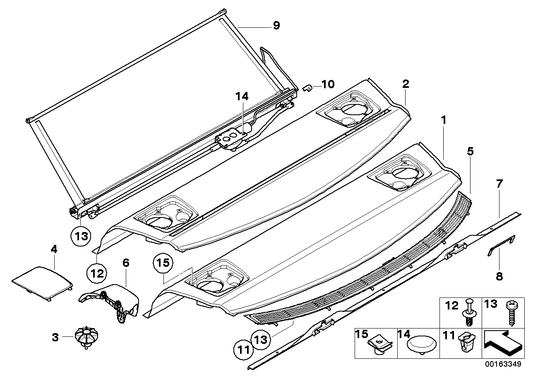 Genuine BMW 51466956513 E92 Rear Window Shelf ANTHRAZIT (Inc. 330xi, 335d & 335is) | ML Performance UK UK Car Parts