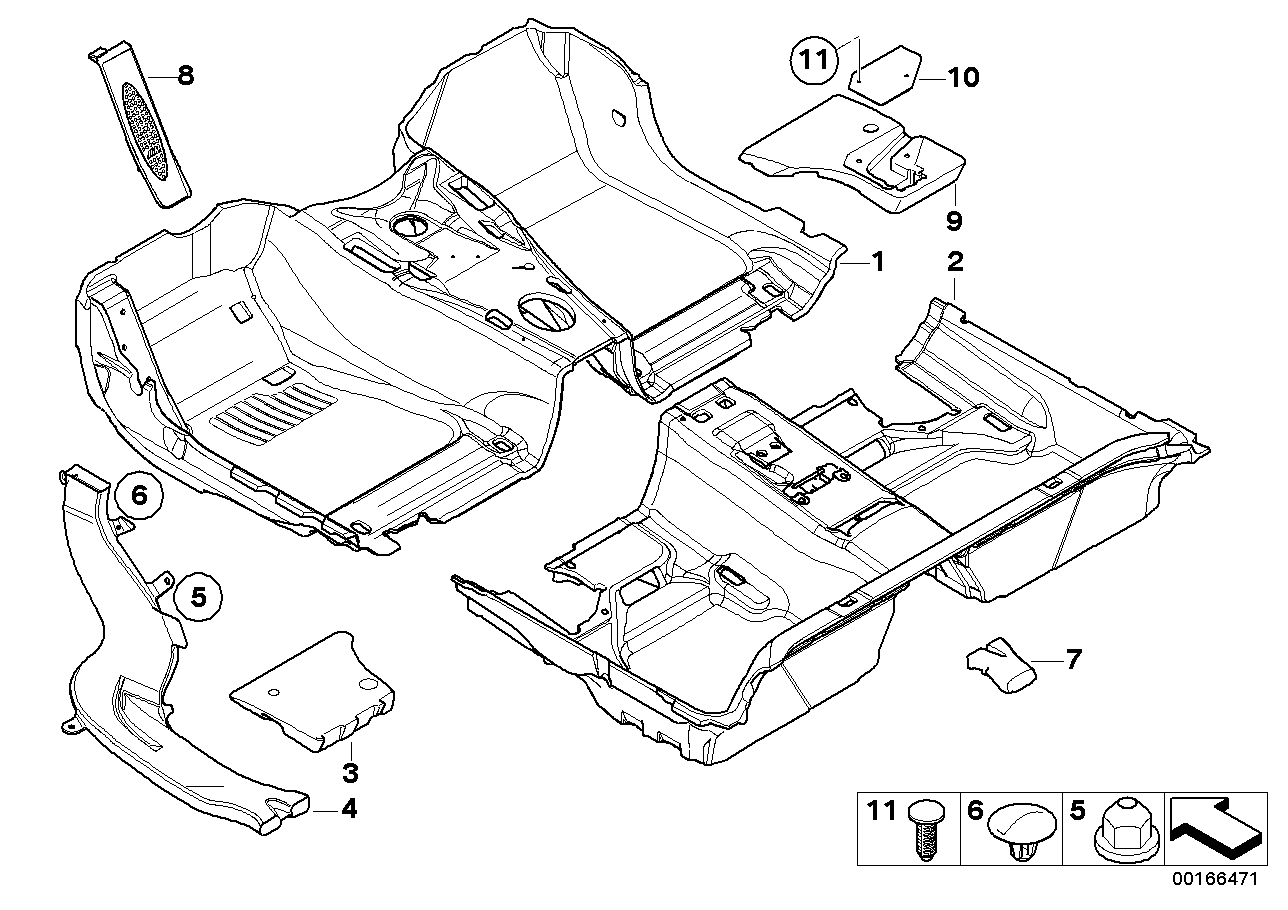 Genuine BMW 51477265966 E93 Floor Covering Rear ANTHRAZIT (Inc. 330d, 320i & 335is)