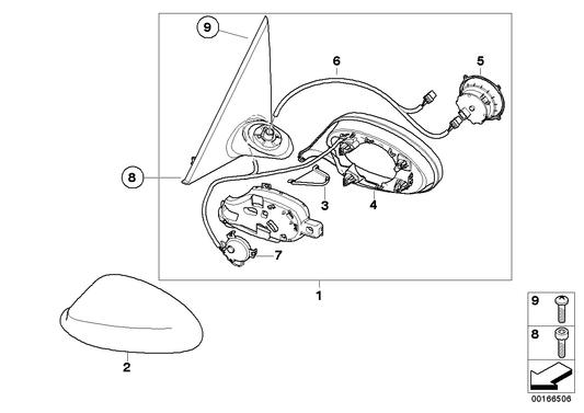 Genuine BMW 51167189979 E90 E91 Heated Outside Mirror, Left (Inc. 330d, 330i & 323i) | ML Performance UK UK Car Parts