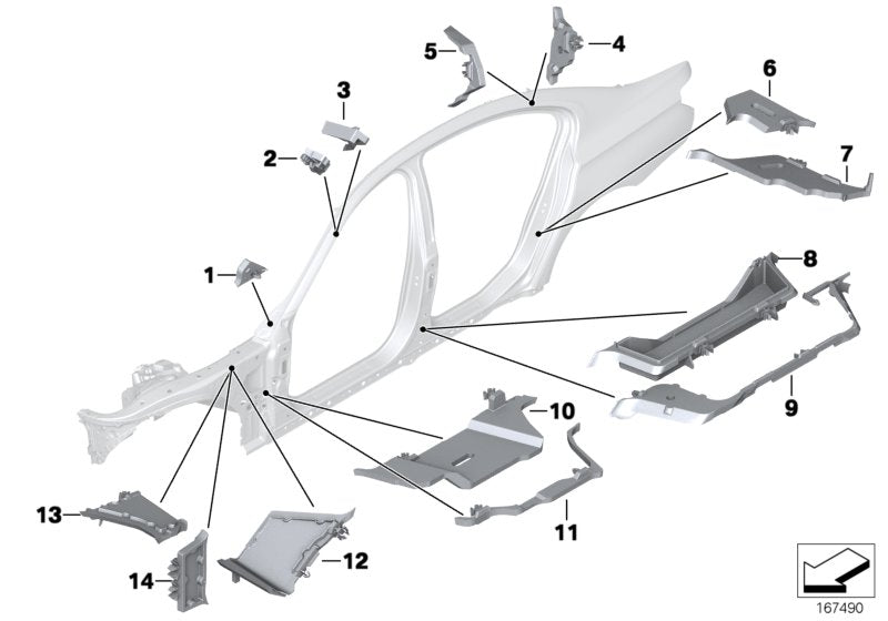 Genuine BMW 41217179346 Molded Part F Column B, Interior Right (Inc. 750LiX 4.4, 730d & Hybrid 7L) | ML Performance UK UK Car Parts