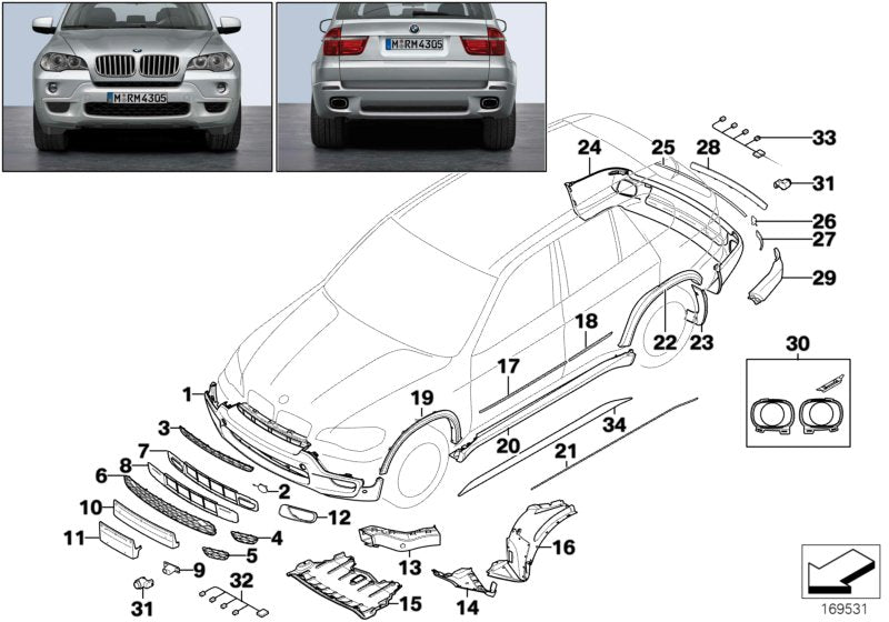 Genuine BMW 51718046306 E70 Wheel Arch Cover, Front Section, Rgt Frt M (Inc. X5) | ML Performance UK UK Car Parts