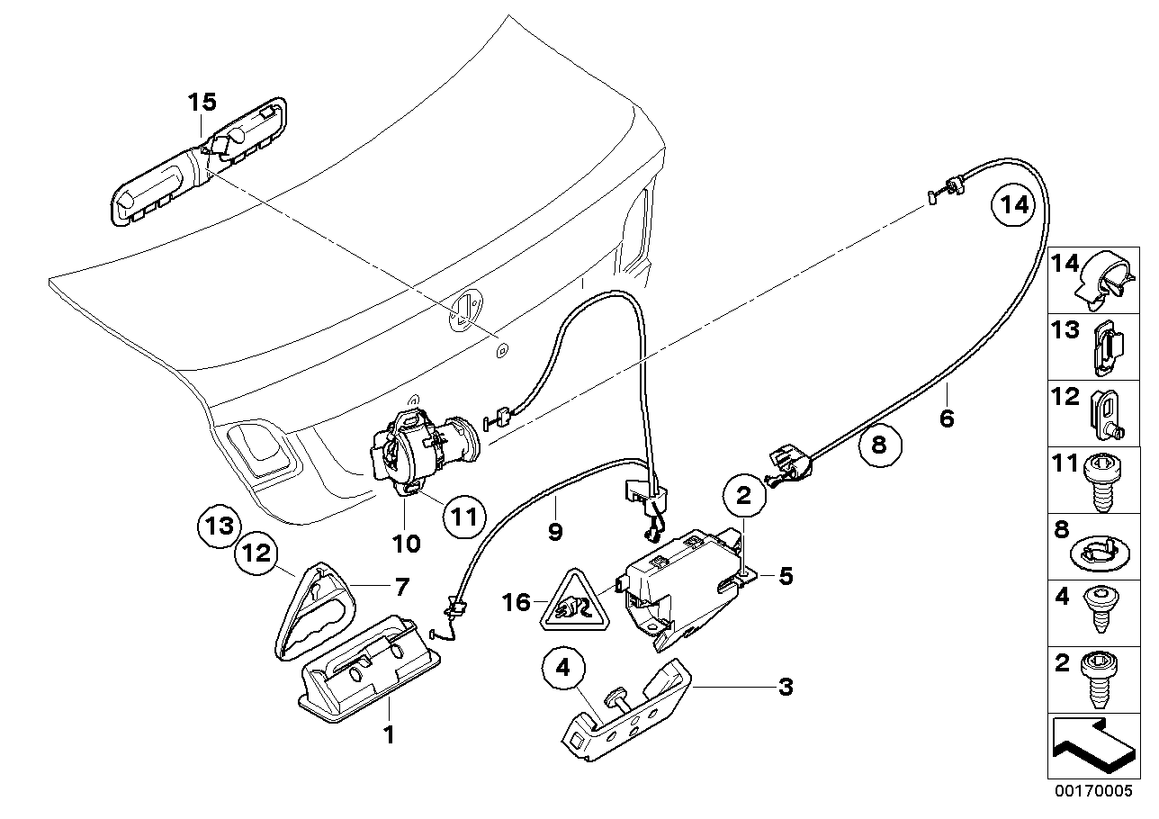 Genuine BMW 51247144877 E90 E92 Catch With Code (Inc. 330xi, 320d & M3) | ML Performance UK UK Car Parts
