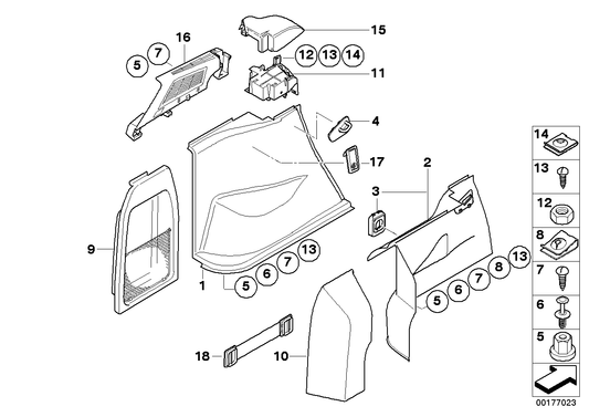 Genuine BMW 51473453630 E83 Left Trunk Trim ANTHRAZIT (Inc. X3) | ML Performance UK UK Car Parts