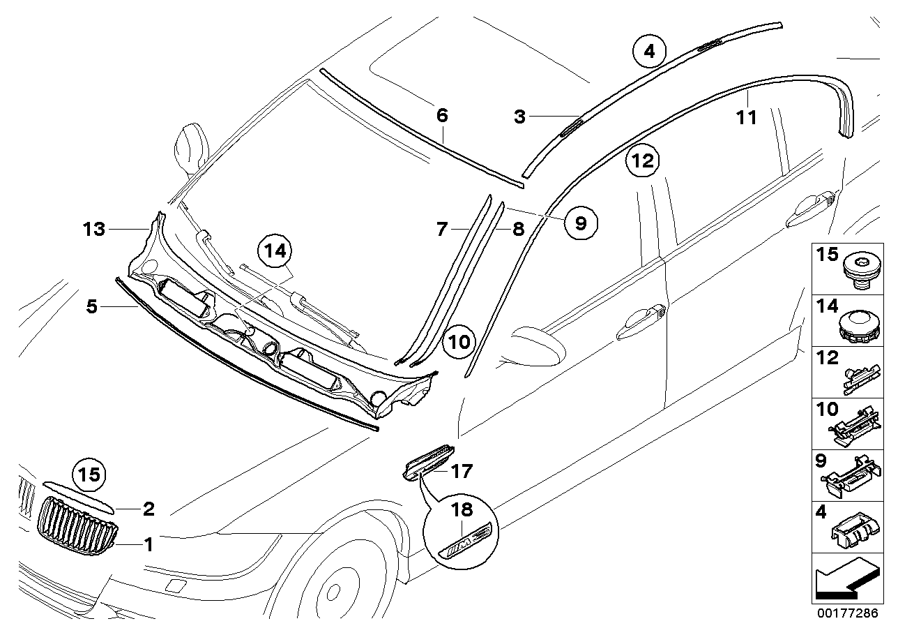 Genuine BMW 51137121236 E90 Trim Strip, Side Frame, Right CHROM (Inc. 330xd, 335i & 320xd) | ML Performance UK UK Car Parts