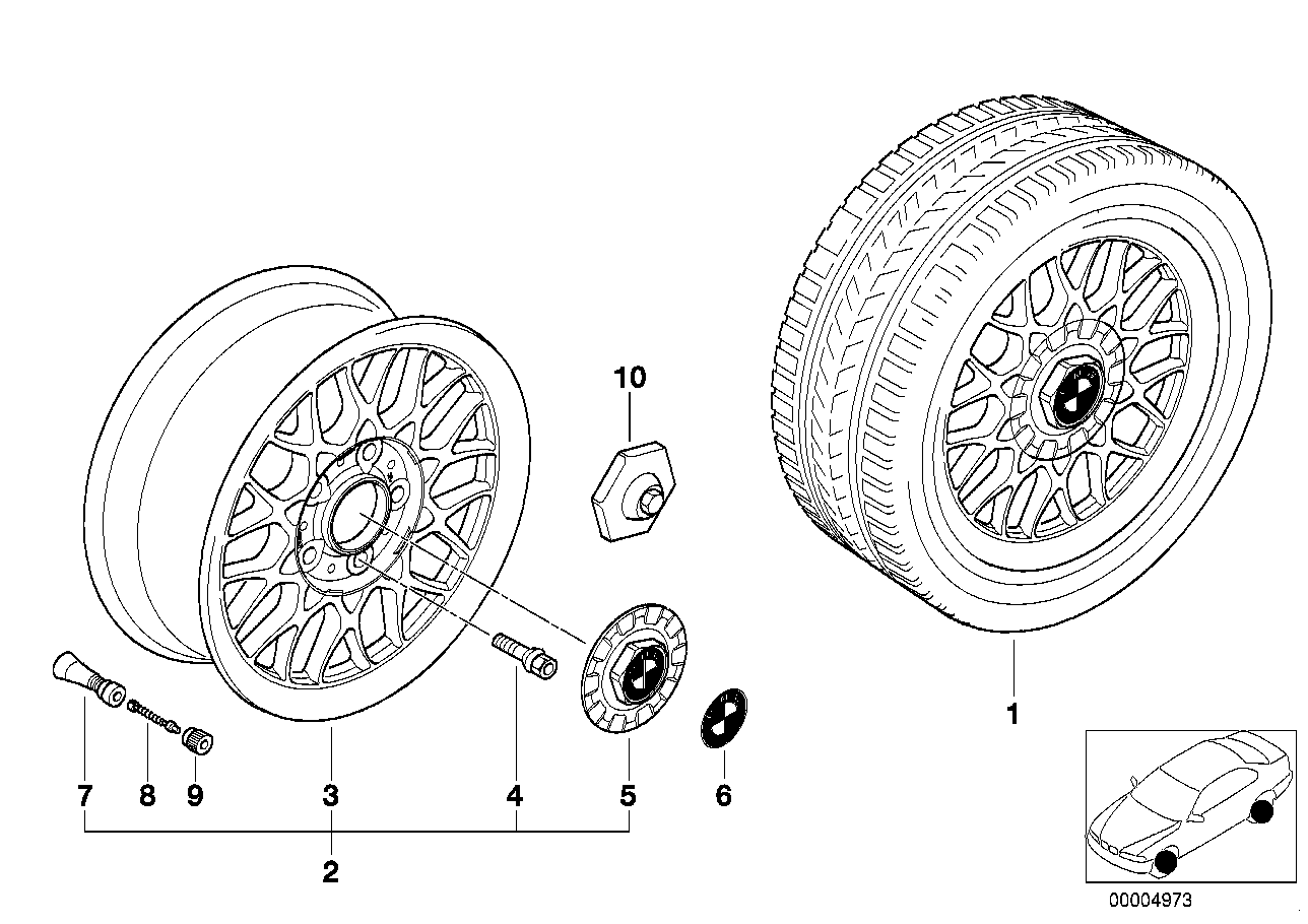 Genuine BMW 36111093528 E39 Light Alloy Rim 7JX15 ET:20 (Inc. 520d, 528i & 525i) | ML Performance UK UK Car Parts