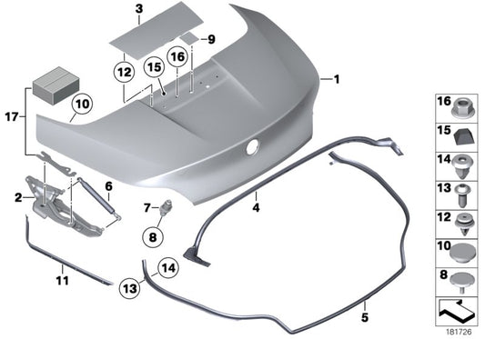 Genuine BMW 51137252843 E89 Cover, Stop Lamp GRUNDIERT (Inc. Z4 28i, Z4 18i & Z4 30i) | ML Performance UK UK Car Parts