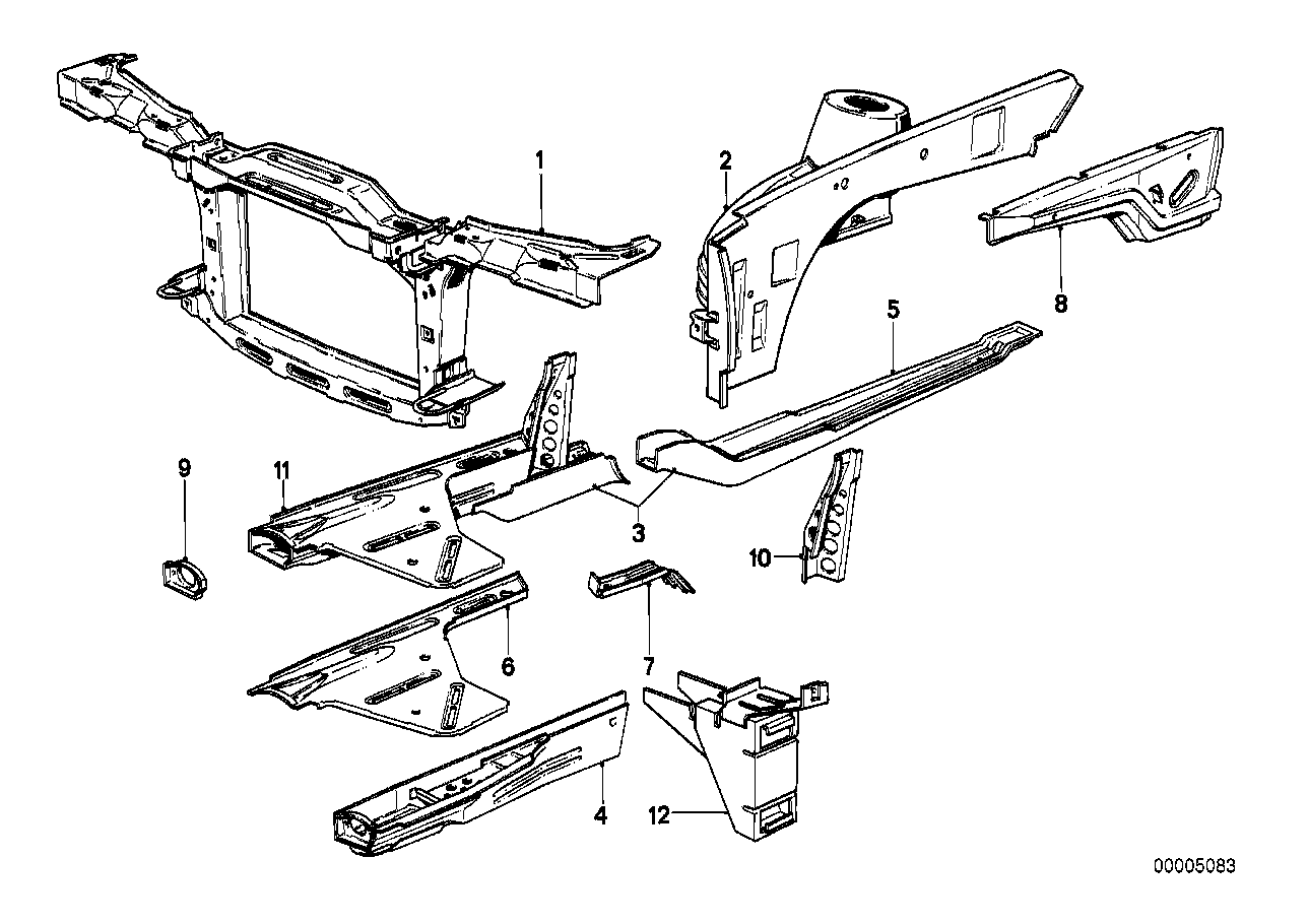 Genuine BMW 41131935805 E30 Front Panel BASIS (Inc. 325e, 320i & 325ix)