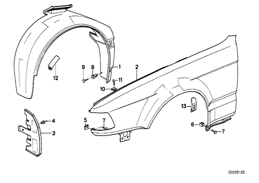 Genuine BMW 41211950694 E32 Fender Bracket ZN-3 (Inc. 740i, 735iL & 750iLS) | ML Performance UK UK Car Parts