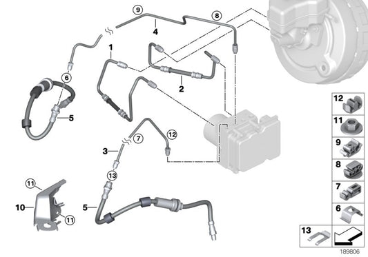 Genuine BMW 34326853543 E90 E91 Pipeline With Pressure Hose M12/M12 (Inc. X1) | ML Performance UK UK Car Parts
