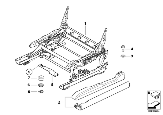 Genuine BMW 52103448268 E83 Covering Seat Rail Right GRAU (Inc. X3) | ML Performance UK UK Car Parts