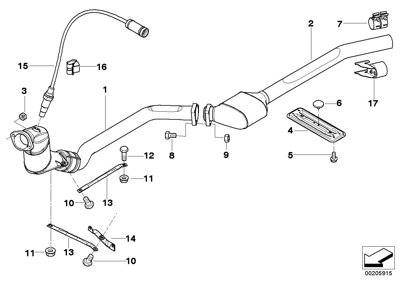 Genuine BMW 18317786347 E46 Exch Catalytic Converter Close To Engine (Inc. 318d & 320d) | ML Performance UK UK Car Parts