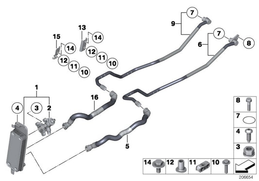Genuine BMW 17227590904 Transmission Oil Cooler Line, Return (Inc. 760i, 760LiS & 760Li) | ML Performance UK UK Car Parts