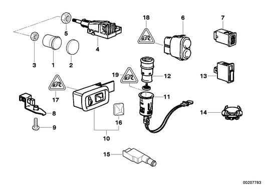 Genuine BMW 61316901958 E36 Fog Lamp Switch (Inc. Z3 2.2i, Z3 M & Z3 1.8) | ML Performance UK UK Car Parts