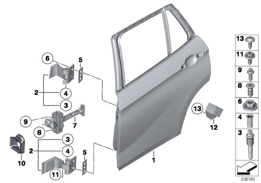 Genuine BMW 41002993111 E84 Left Upper Rear Door Hinge (Inc. X1) | ML Performance UK UK Car Parts