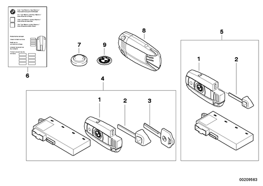 Genuine BMW 51210033992 E88 E84 E90 Set Of Keys With Cas Control Unit 315 MHZ (Inc. 328xi, 120d & 130i) | ML Performance UK UK Car Parts