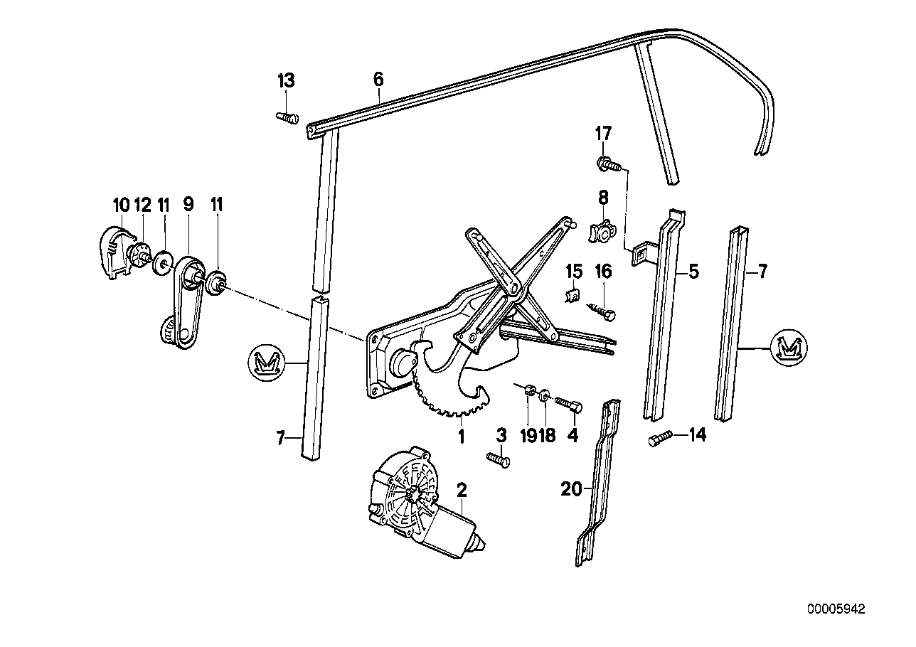 Genuine BMW 51348186196 E34 Rear Right Window Guide (Inc. 525td, 520i & 525ix) | ML Performance UK UK Car Parts