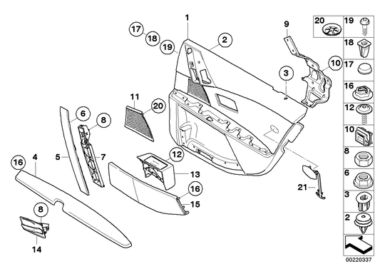 Genuine BMW 51427078746 E60 E61 Door Lining Leather Rear Right GRAU (Inc. 540i, M5 & 530i) | ML Performance UK UK Car Parts